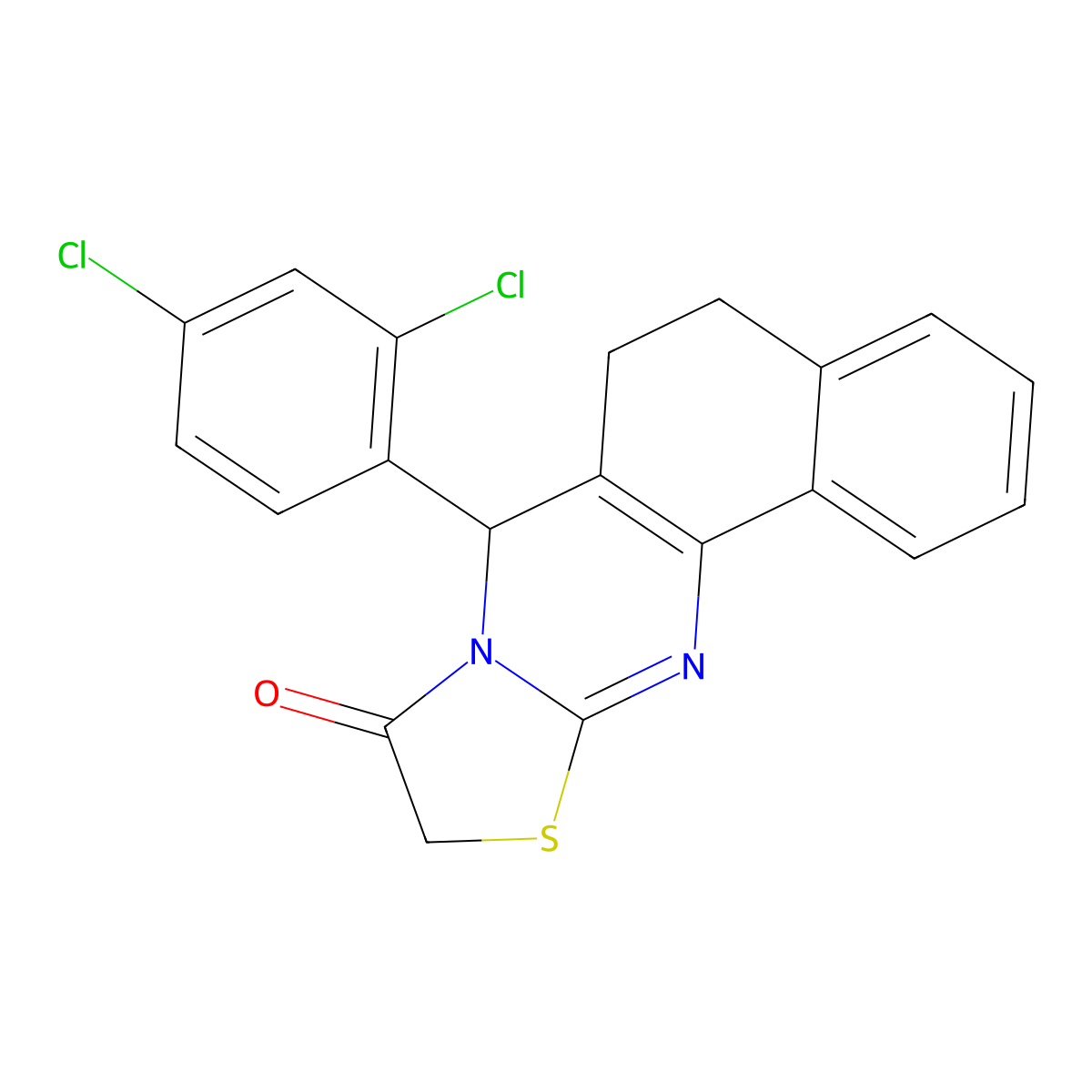 7-(2,4-dichlorophenyl)-5,7-dihydro-6H-benzo[h][1,3]thiazolo[2,3-b]quinazolin-9(10H)-one molecular structure, CAS 667883-62-7
