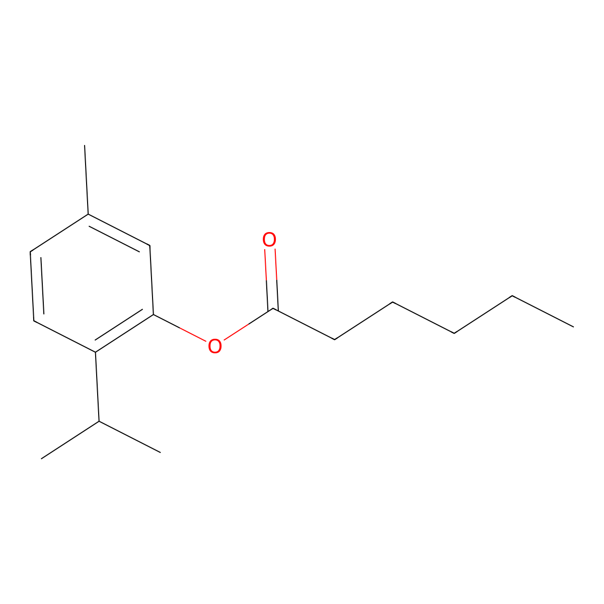 2-Isopropyl-5-methylphenyl hexanoate molecular structure, CAS 667885-71-4
