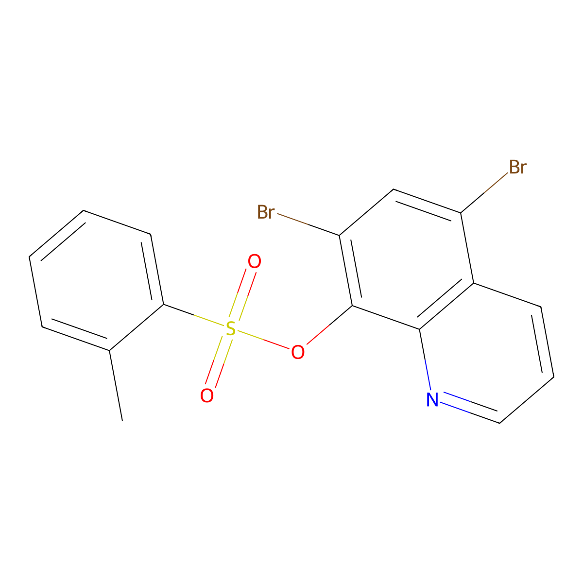 5,7-Dibromo-8-quinolinyl 2-methylbenzenesulfonate molecular structure, CAS 667885-73-6