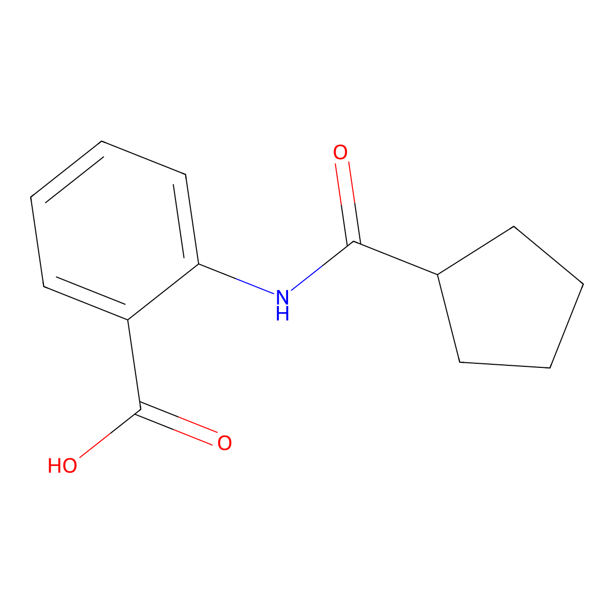 2-Cyclopentaneamidobenzoic acid molecular structure, CAS 667887-04-9