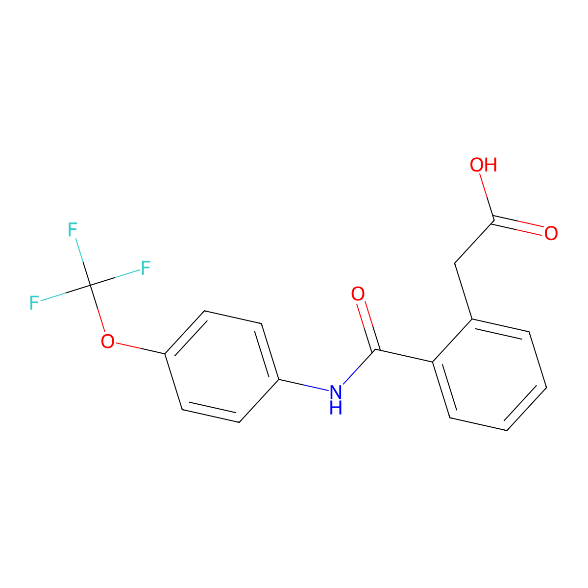 2-(2-{[4-(Trifluoromethoxy)phenyl]carbamoyl}phenyl)acetic acid molecular structure, CAS 667887-30-1