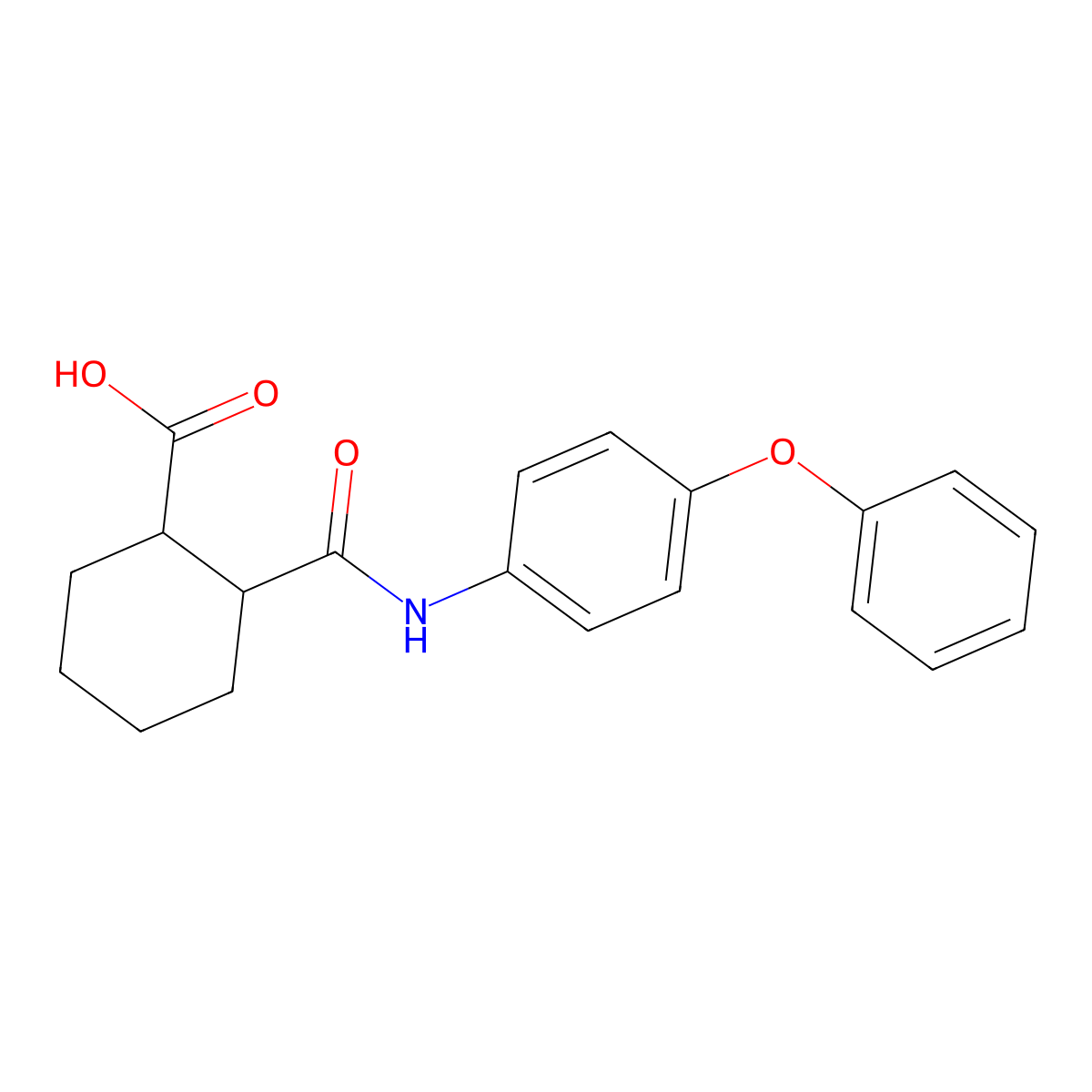 2-[(4-Phenoxyphenyl)carbamoyl]cyclohexane-1-carboxylic acid molecular structure, CAS 667887-31-2