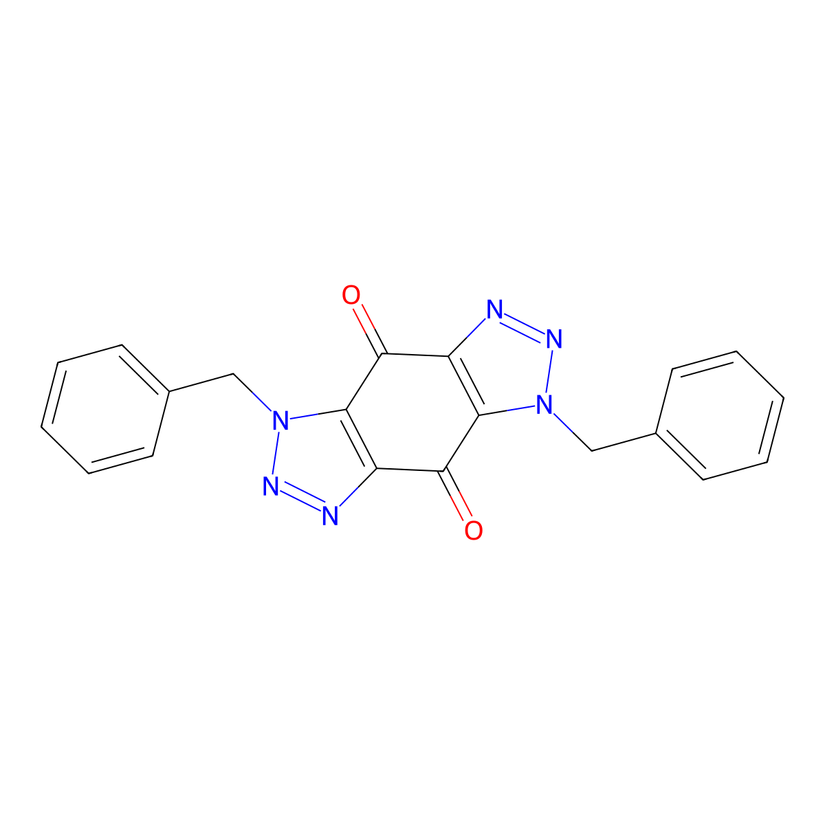 3,7-Dibenzyltriazolo[4,5-f]benzotriazole-4,8-dione molecular structure, CAS 667887-37-8
