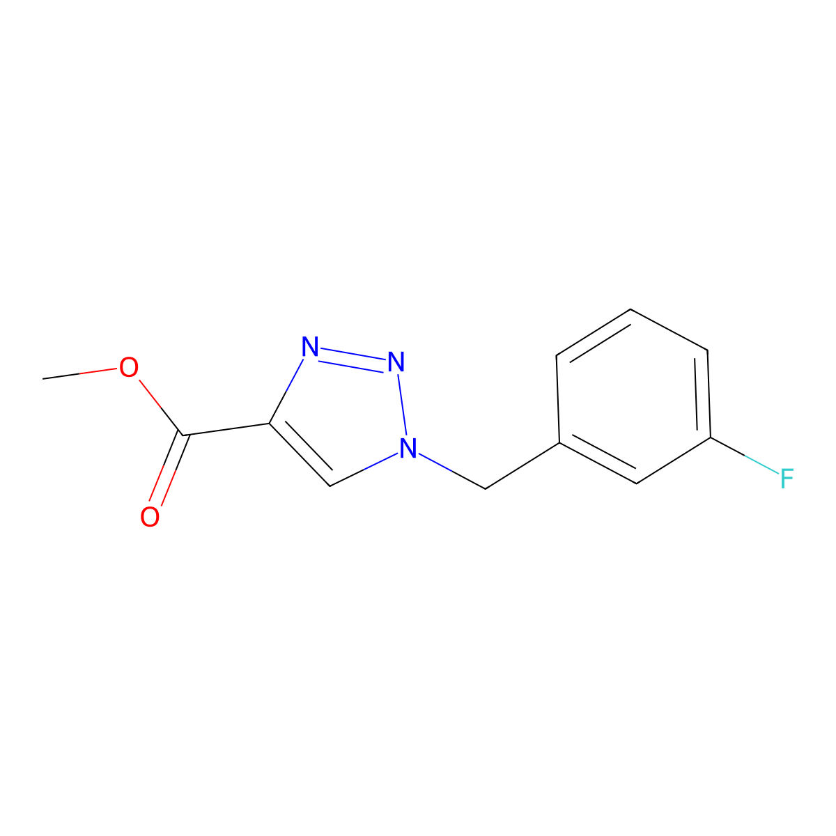 methyl 1-[(3-fluorophenyl)methyl]-1H-1,2,3-triazole-4-carboxylate molecular structure, CAS 667887-41-4