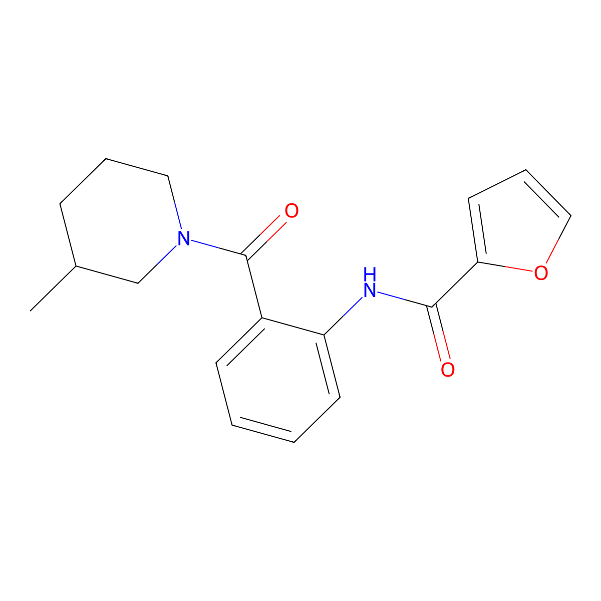N-[2-(3-methylpiperidine-1-carbonyl)phenyl]furan-2-carboxamide molecular structure, CAS 667889-76-1
