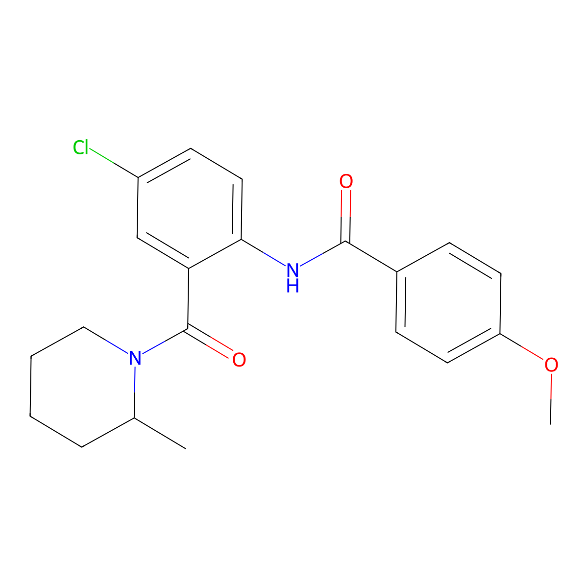 N-[4-chloro-2-(2-methylpiperidine-1-carbonyl)phenyl]-4-methoxybenzamide molecular structure, CAS 667889-82-9