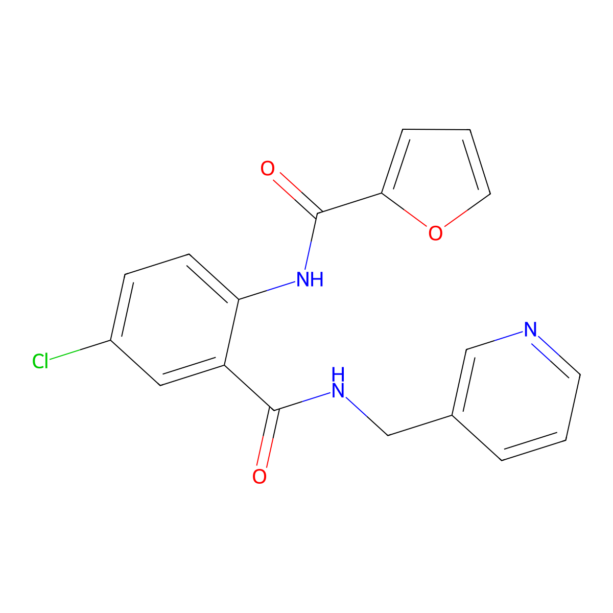 N-(4-chloro-2-{[(3-pyridinylmethyl)amino]carbonyl}phenyl)-2-furamide molecular structure, CAS 667889-88-5