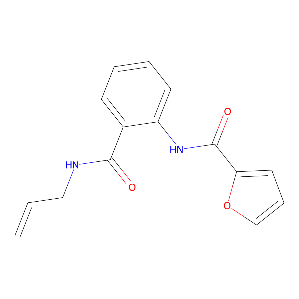 N-[2-(prop-2-enylcarbamoyl)phenyl]furan-2-carboxamide molecular structure, CAS 667889-94-3