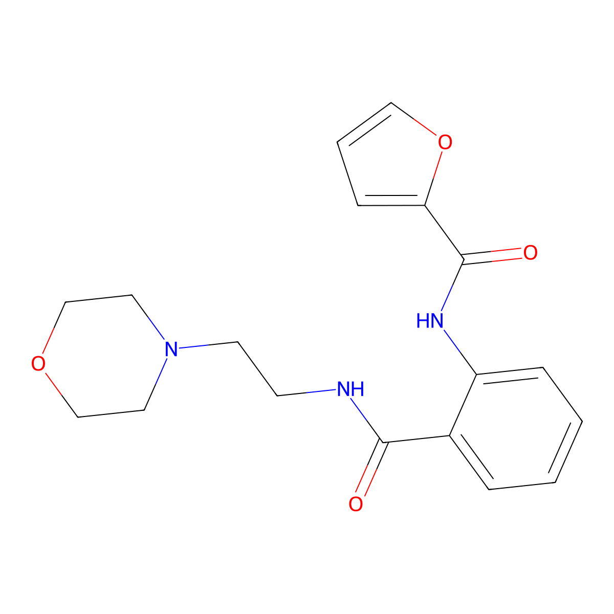 N-[2-(2-morpholin-4-ylethylcarbamoyl)phenyl]furan-2-carboxamide molecular structure, CAS 667889-95-4