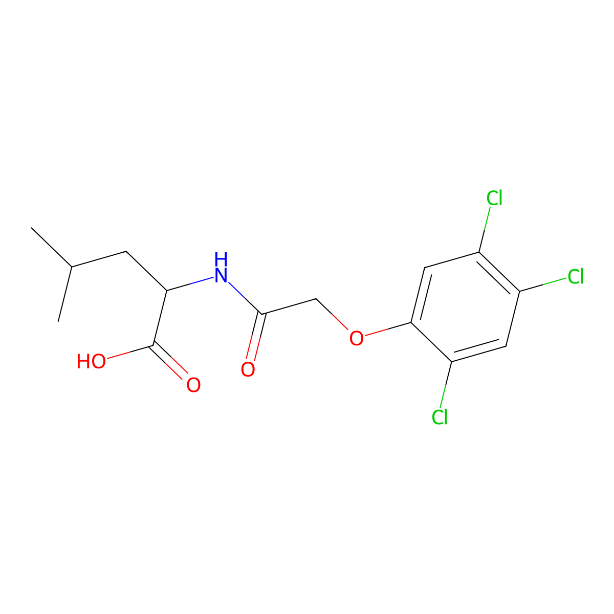 N-((2,4,5-Trichlorophenoxy)acetyl)-L-leucine molecular structure, CAS 66789-78-4