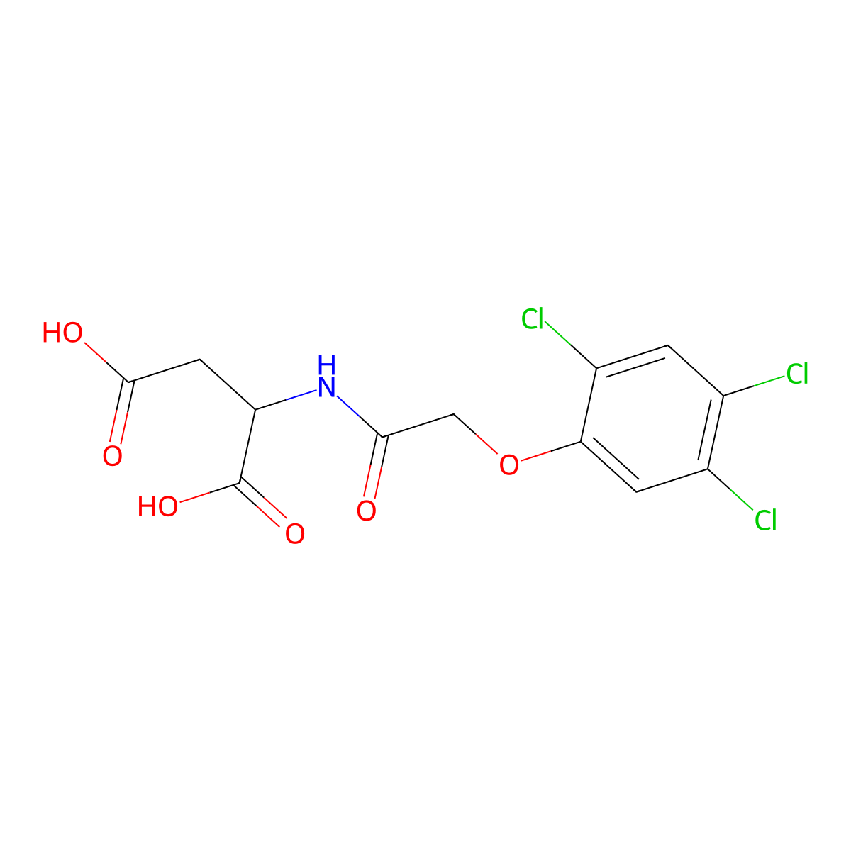 N-((2,4,5-Trichlorophenoxy)acetyl)-L-aspartic acid molecular structure, CAS 66789-80-8