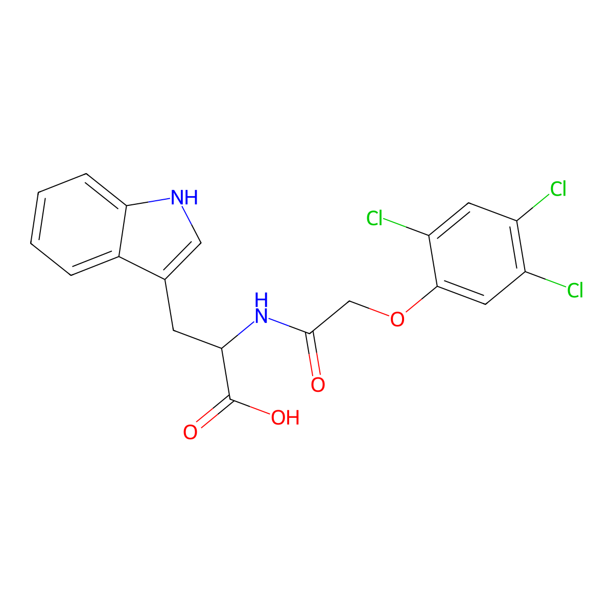 N-((2,4,5-Trichlorophenoxy)acetyl)-L-tryptophan molecular structure, CAS 66789-82-0