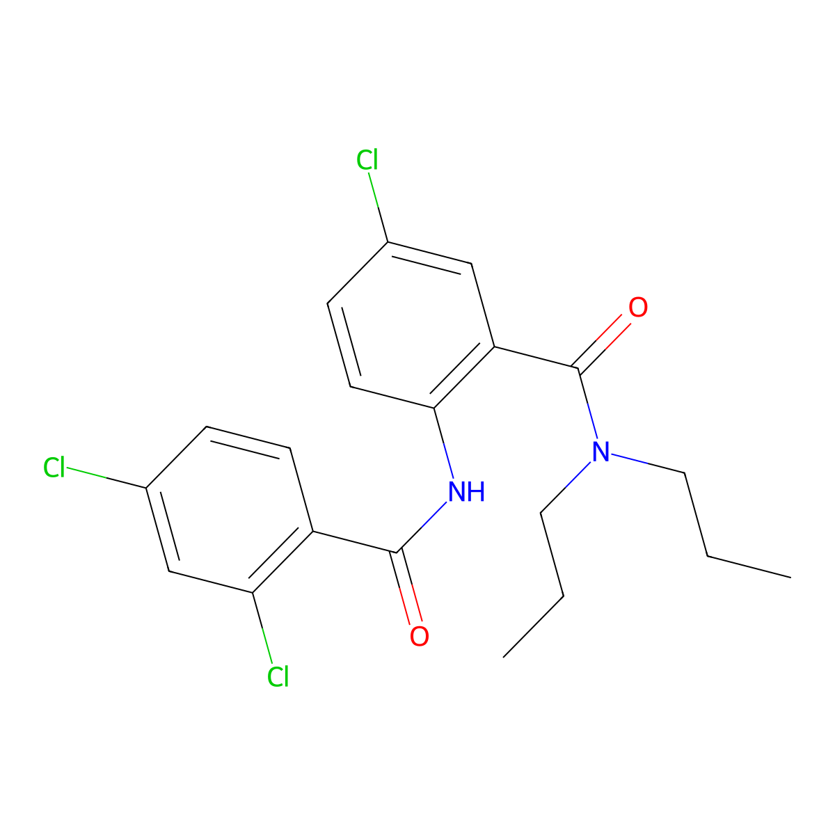 2,4-dichloro-N-{4-chloro-2-[(dipropylamino)carbonyl]phenyl}benzamide molecular structure, CAS 667890-01-9