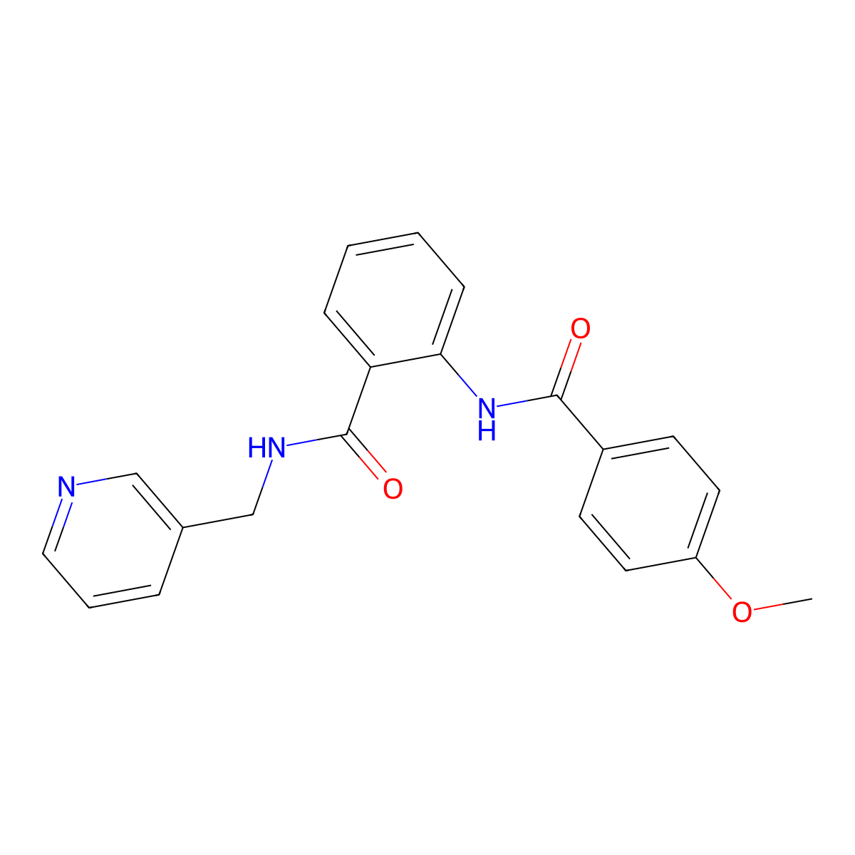 2-[(4-methoxybenzoyl)amino]-N-(pyridin-3-ylmethyl)benzamide molecular structure, CAS 667890-20-2