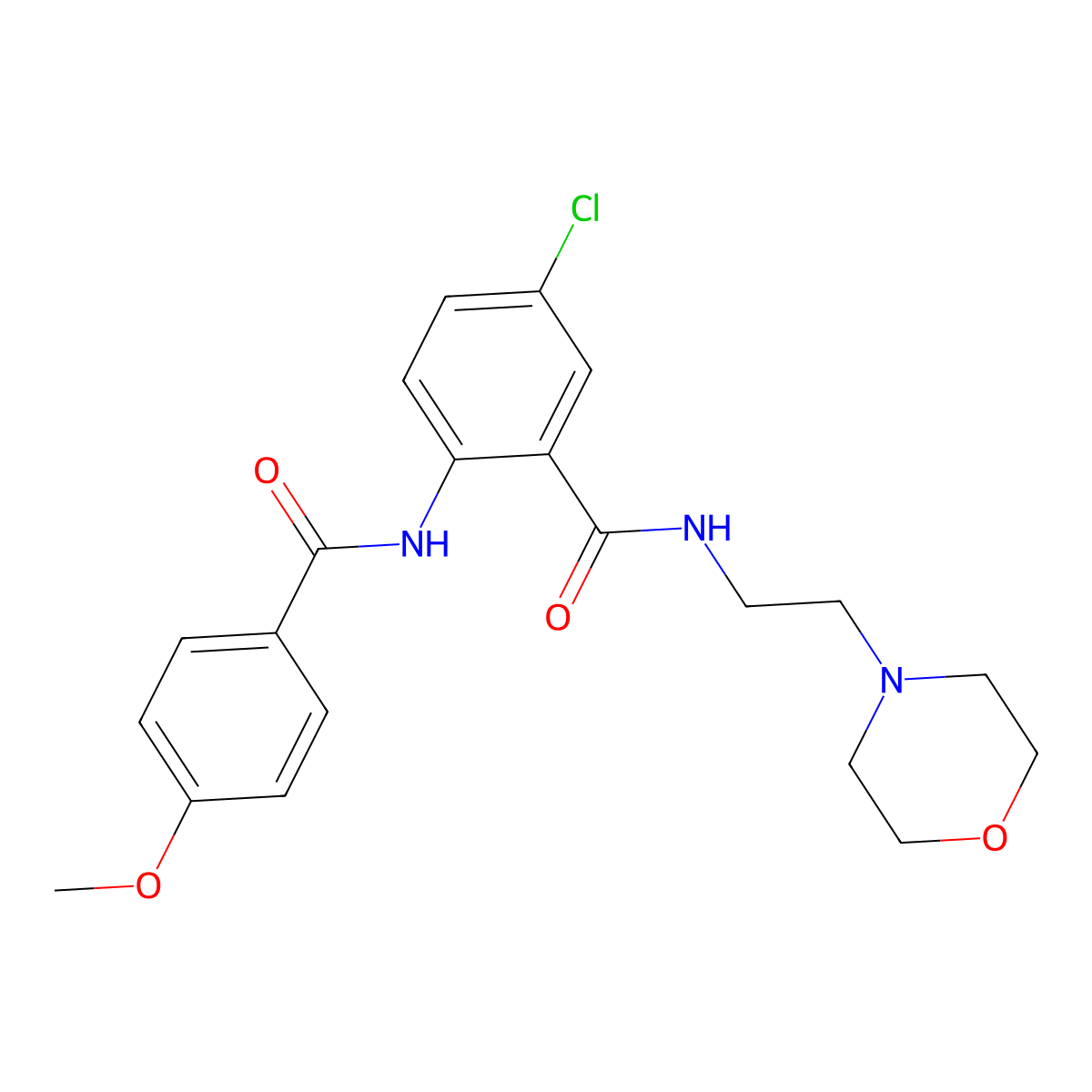 5-chloro-2-[(4-methoxybenzoyl)amino]-N-[2-(4-morpholinyl)ethyl]benzamide molecular structure, CAS 667890-28-0