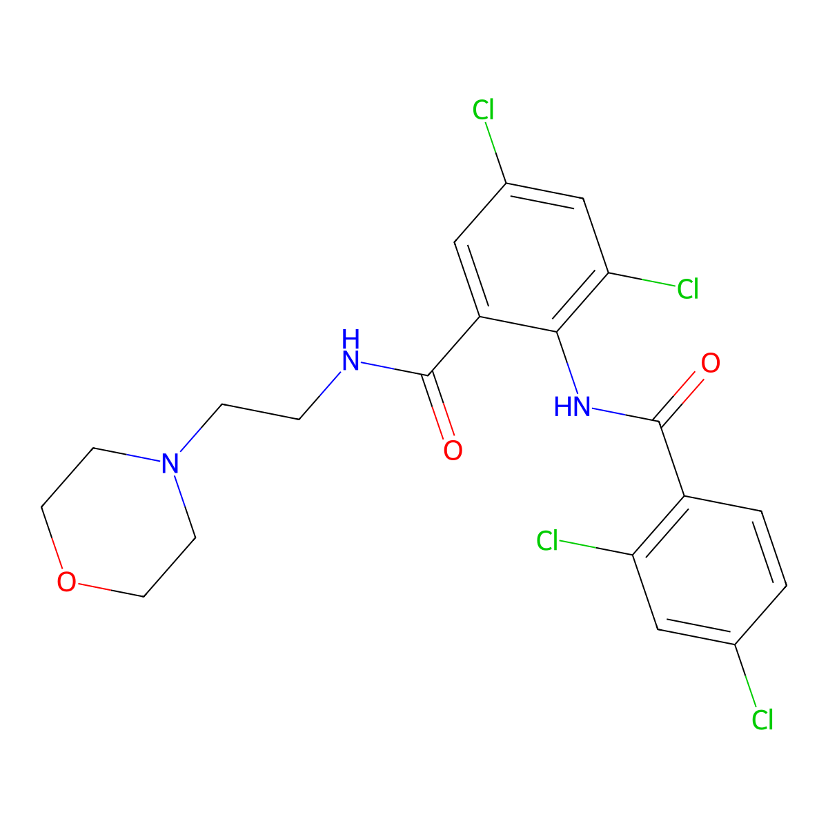 3,5-dichloro-2-[(2,4-dichlorobenzoyl)amino]-N-(2-morpholin-4-ylethyl)benzamide molecular structure, CAS 667890-38-2