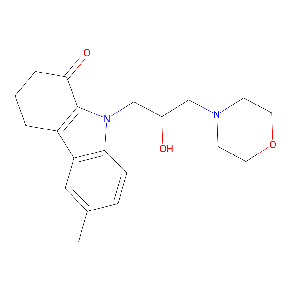 9-(2-hydroxy-3-morpholinopropyl)-6-methyl-2,3,4,9-tetrahydro-1H-carbazol-1-one molecular structure, CAS 667891-09-0