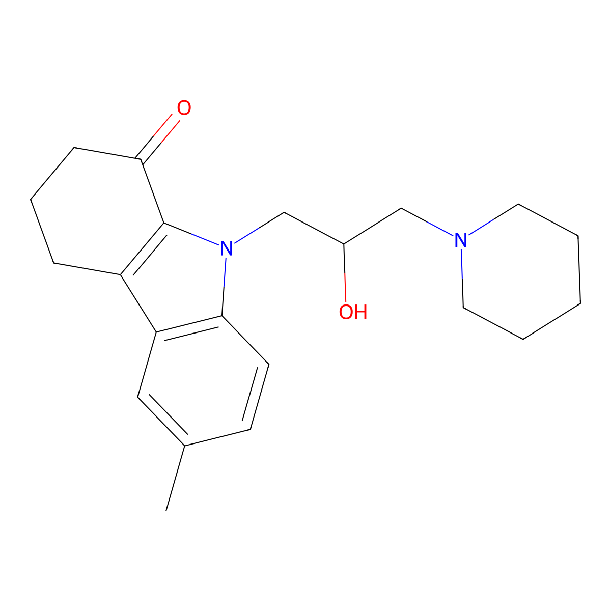 9-(2-hydroxy-3-(piperidin-1-yl)propyl)-6-methyl-2,3,4,9-tetrahydro-1H-carbazol-1-one molecular structure, CAS 667891-10-3