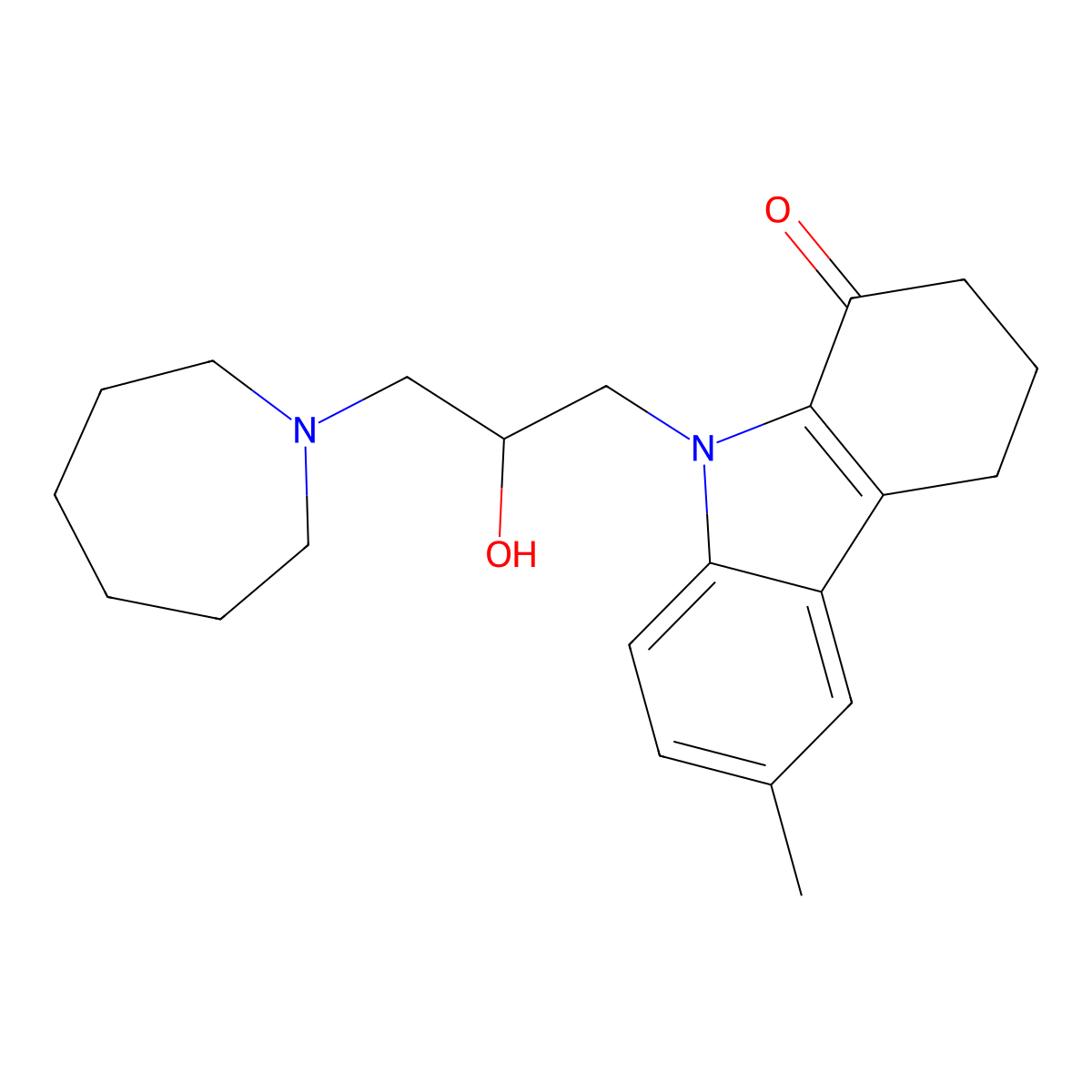 9-[3-(azepan-1-yl)-2-hydroxypropyl]-6-methyl-3,4-dihydro-2H-carbazol-1-one molecular structure, CAS 667891-14-7