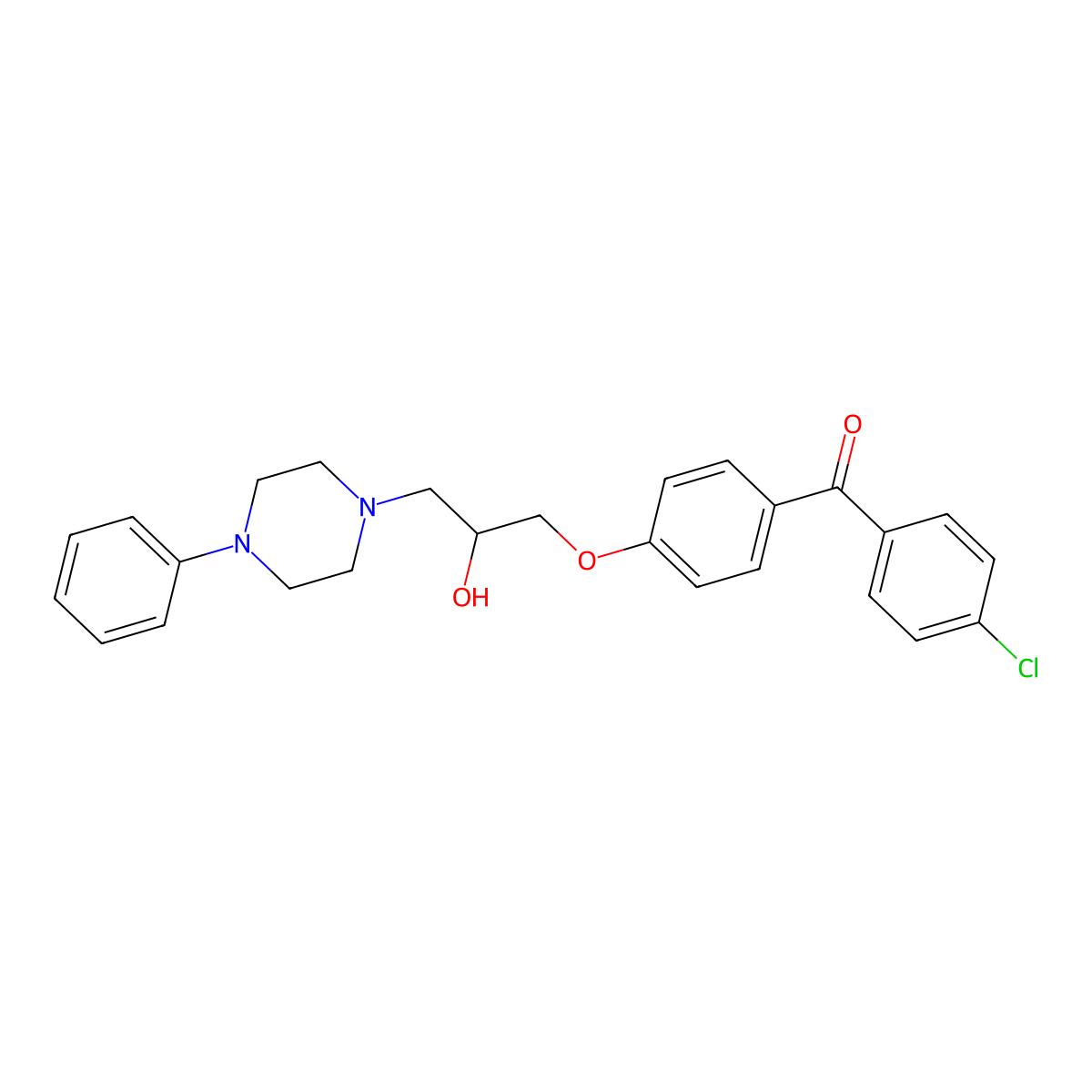 1-[4-(4-Chlorobenzoyl)phenoxy]-3-(4-phenylpiperazin-1-yl)propan-2-ol molecular structure, CAS 667891-24-9