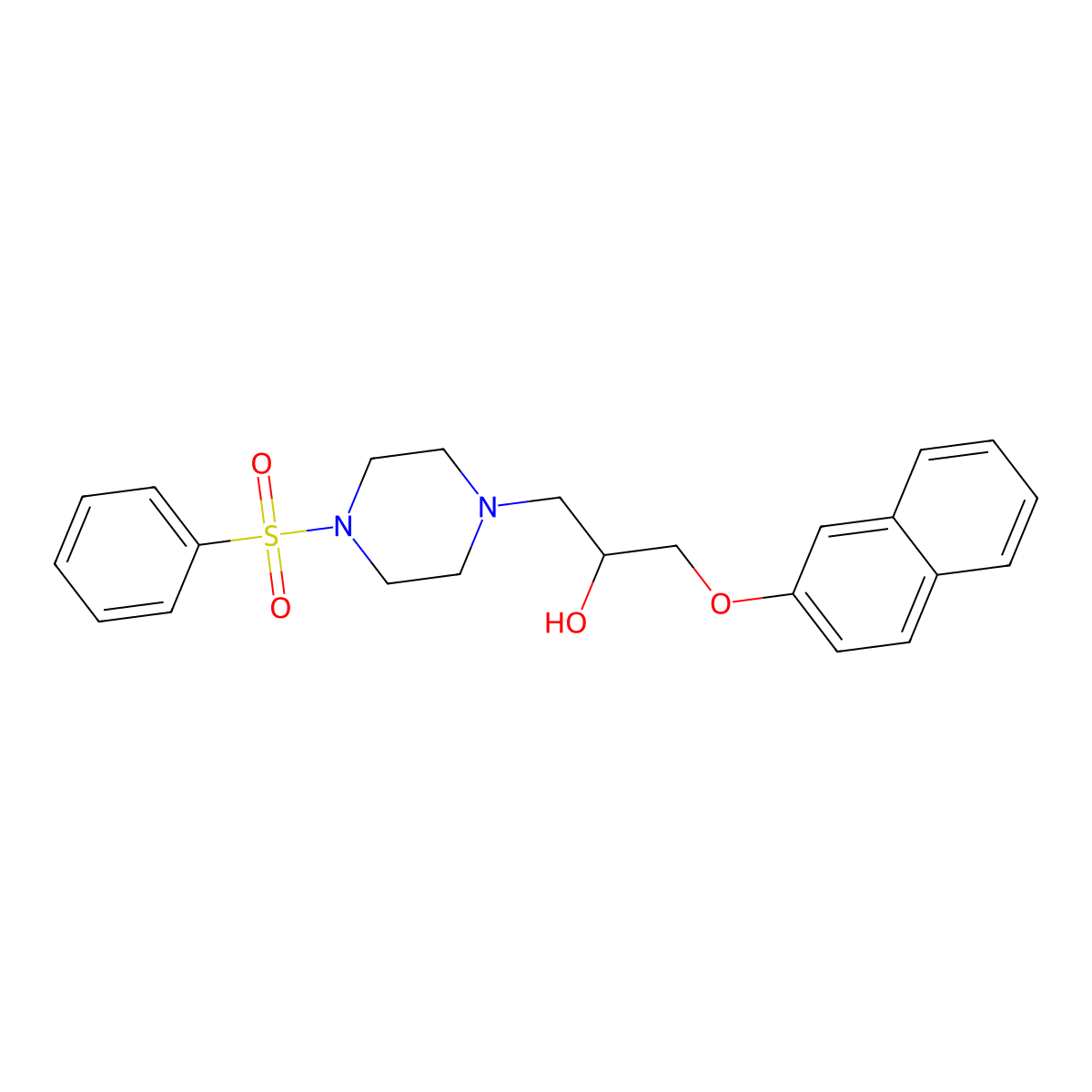 1-[4-(Benzenesulfonyl)piperazin-1-YL]-3-(naphthalen-2-yloxy)propan-2-OL molecular structure, CAS 667891-27-2