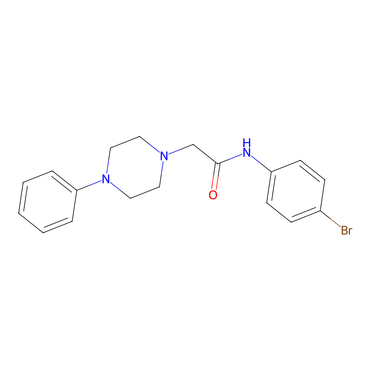 N-(4-bromophenyl)-2-(4-phenylpiperazin-1-yl)acetamide molecular structure, CAS 667891-29-4