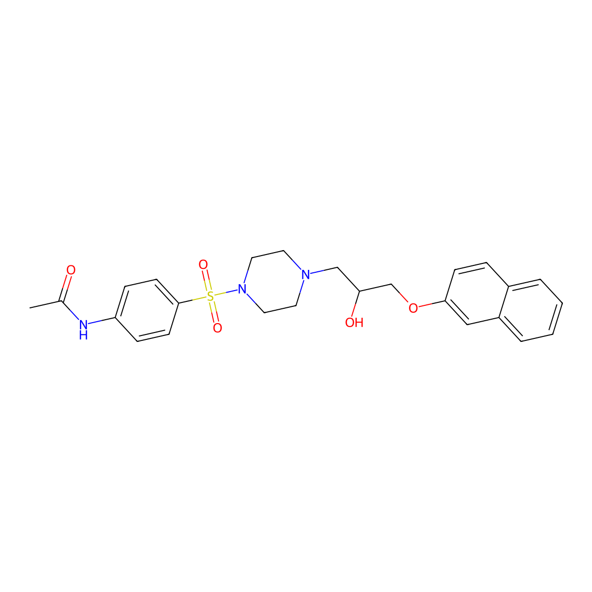 N-[4-({4-[2-hydroxy-3-(2-naphthyloxy)propyl]-1-piperazinyl}sulfonyl)phenyl]acetamide molecular structure, CAS 667891-33-0