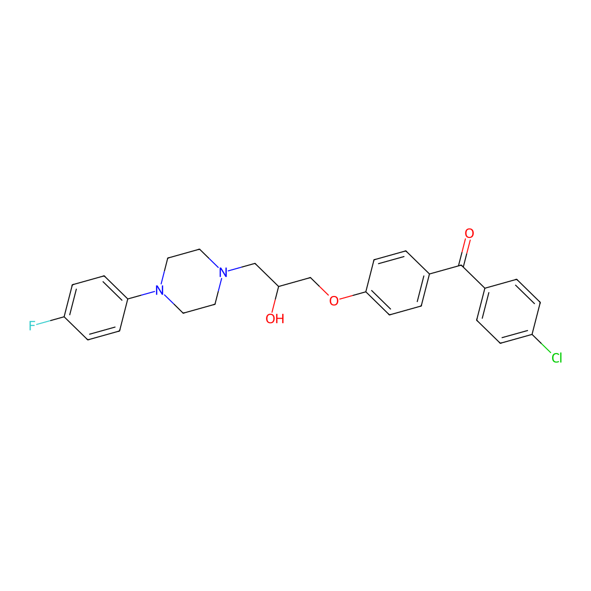 1-[4-(4-Chlorobenzoyl)phenoxy]-3-[4-(4-fluorophenyl)piperazin-1-yl]propan-2-ol molecular structure, CAS 667891-34-1