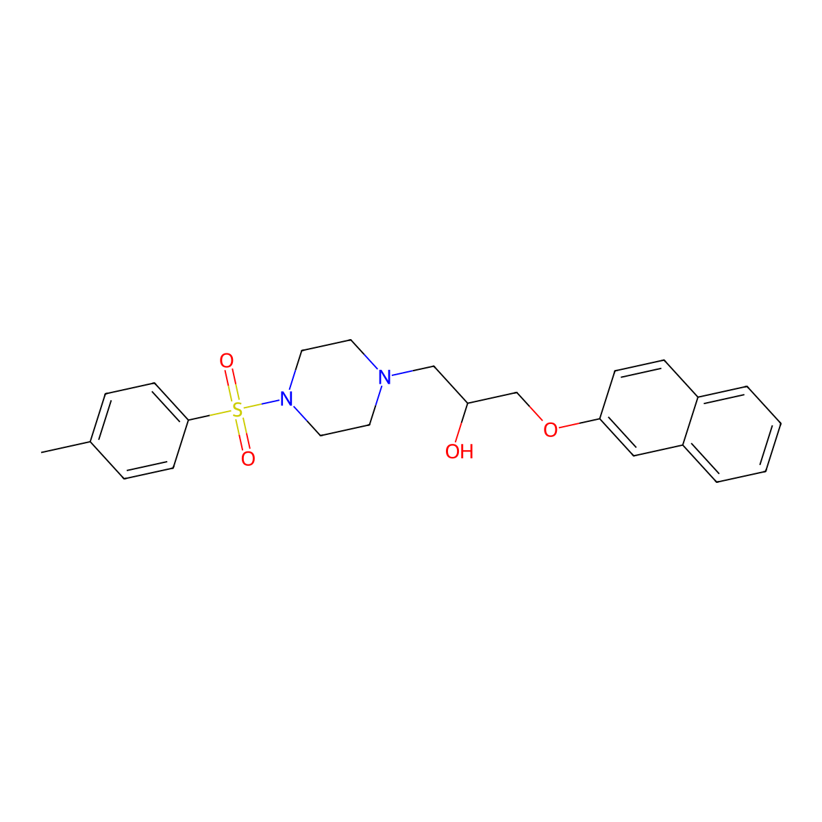 1-[4-(4-Methylbenzenesulfonyl)piperazin-1-yl]-3-(naphthalen-2-yloxy)propan-2-ol molecular structure, CAS 667891-35-2