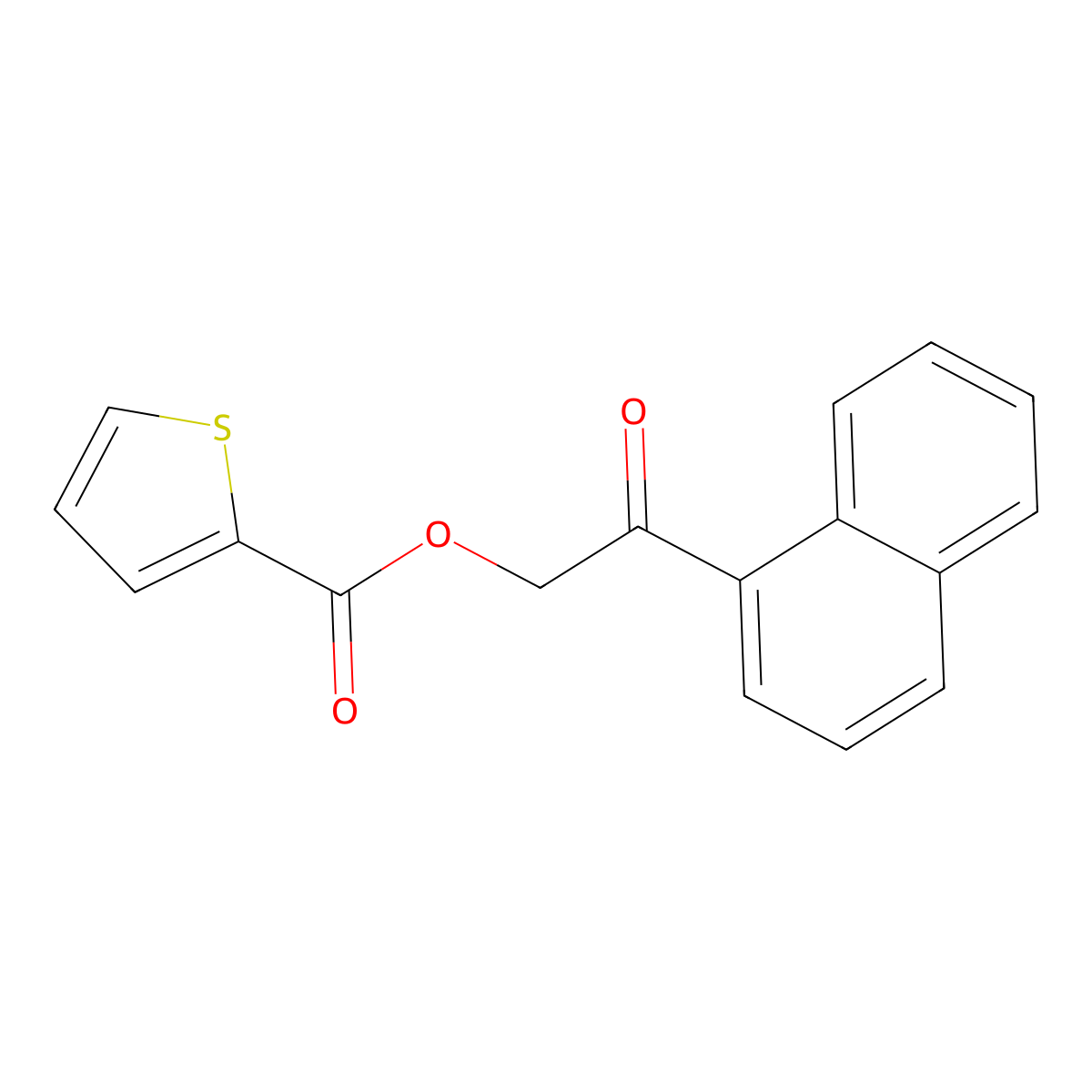 2-(Naphthalen-1-yl)-2-oxoethyl thiophene-2-carboxylate molecular structure, CAS 667891-45-4