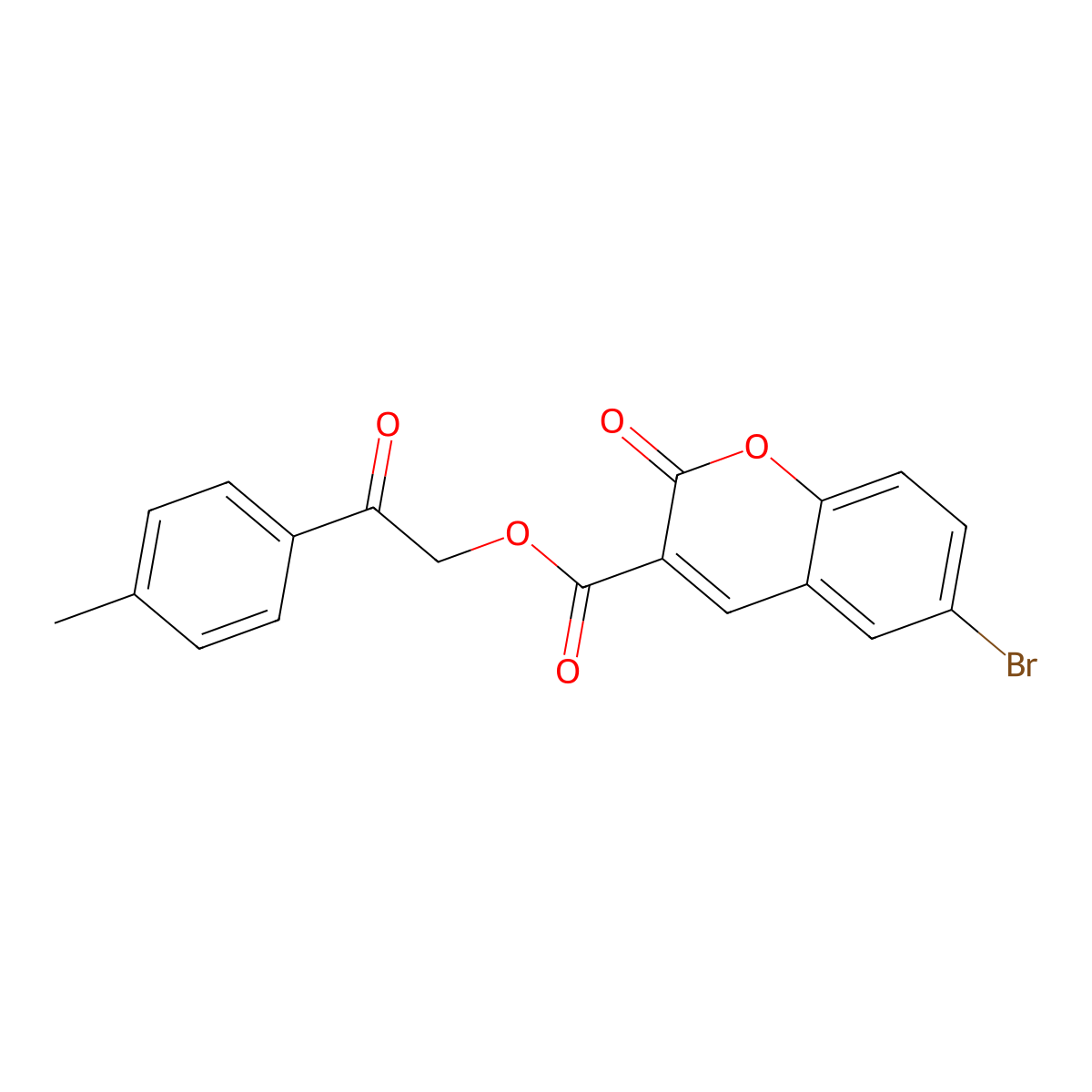 2-(4-methylphenyl)-2-oxoethyl 6-bromo-2-oxo-2H-chromene-3-carboxylate molecular structure, CAS 667891-58-9