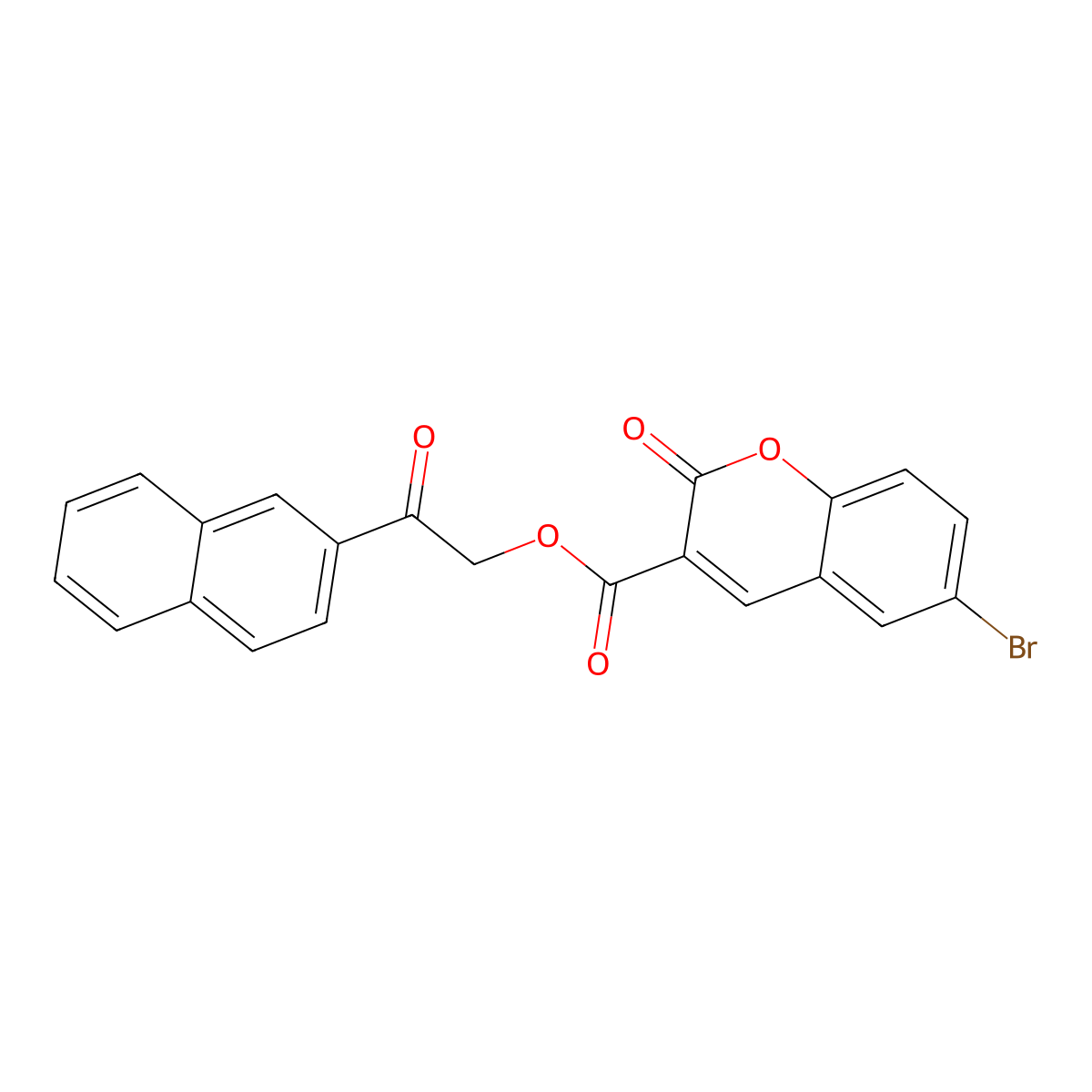 2-(2-Naphthyl)-2-oxoethyl 6-bromo-2-oxochromene-3-carboxylate molecular structure, CAS 667891-60-3