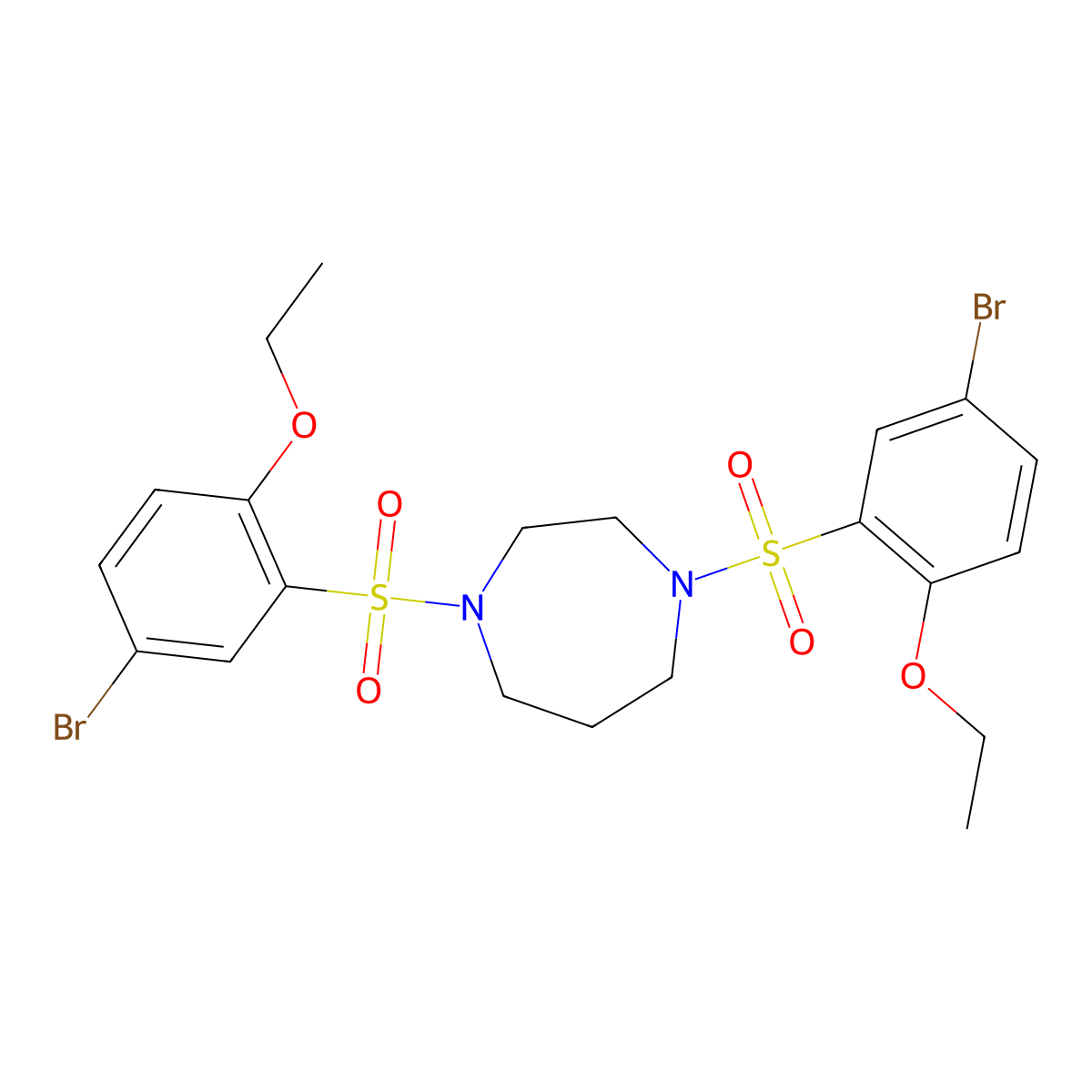 1,4-Bis[(5-bromo-2-ethoxyphenyl)sulfonyl]-1,4-diazepane molecular structure, CAS 667891-62-5