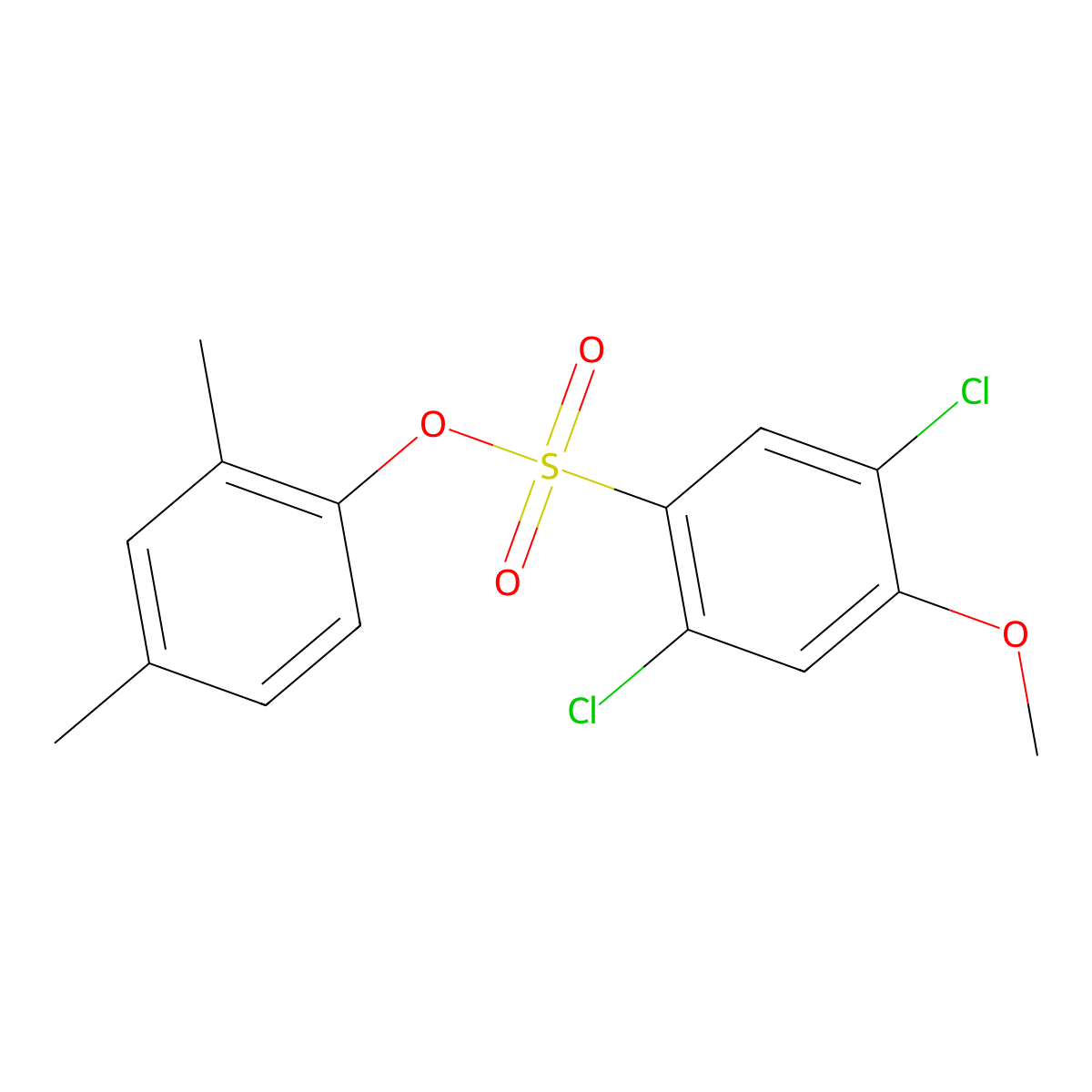 2,4-Dimethylphenyl 2,5-dichloro-4-methoxybenzenesulfonate molecular structure, CAS 667891-65-8