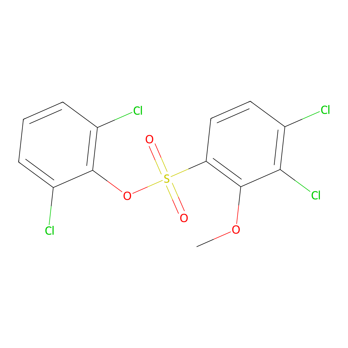 2,6-Dichlorophenyl 3,4-dichloro-2-methoxybenzenesulfonate molecular structure, CAS 667891-68-1