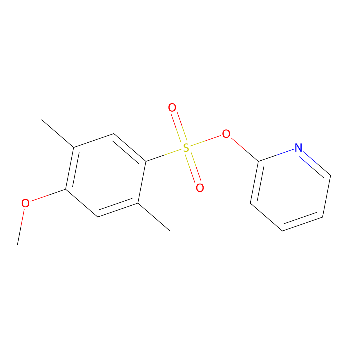 2-Pyridinyl 4-methoxy-2,5-dimethylbenzenesulfonate molecular structure, CAS 667891-70-5
