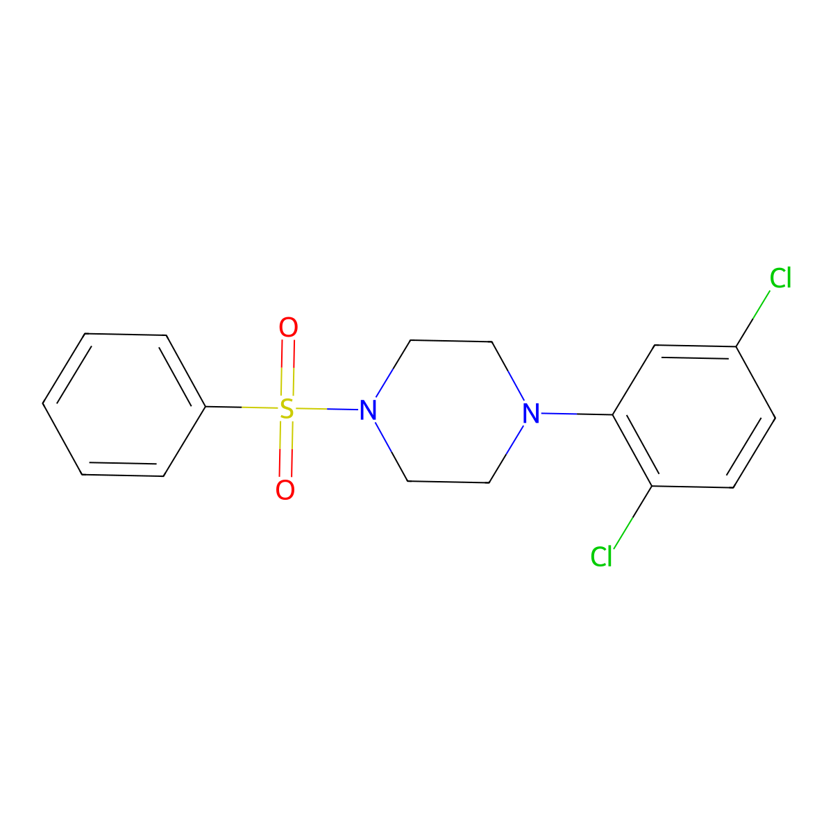 1-(2,5-Dichlorophenyl)-4-(phenylsulfonyl)piperazine molecular structure, CAS 667891-75-0
