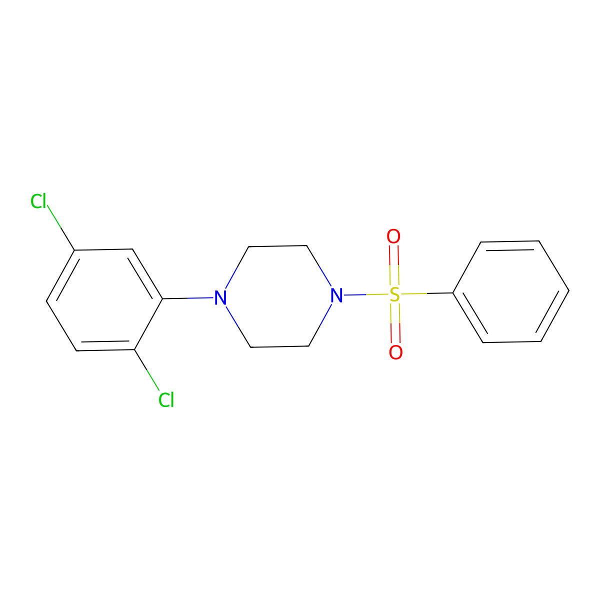 1-(2,5-Dichlorophenyl)-4-(phenylsulfonyl)piperazine molecular structure, CAS 667891-75-0