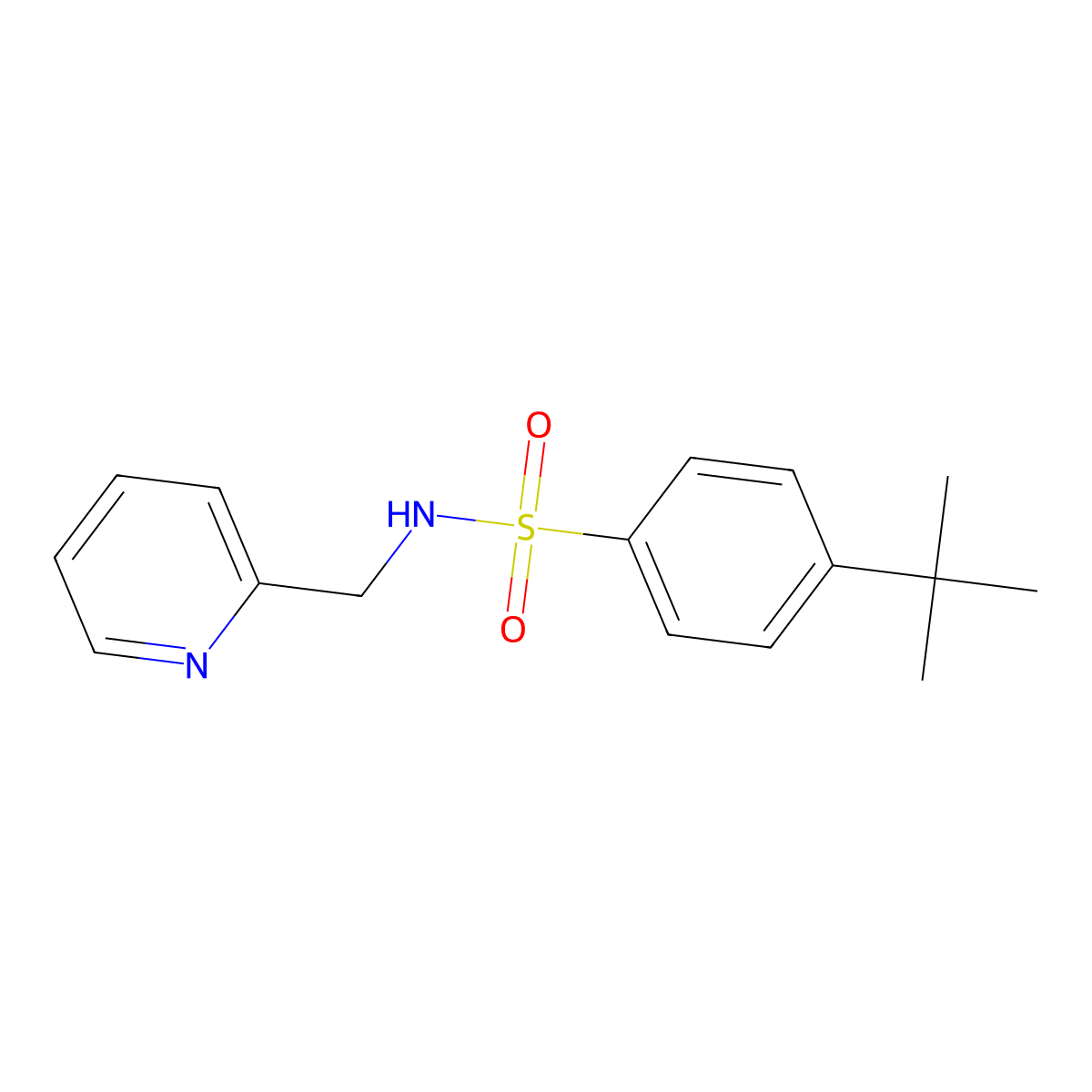4-tert-Butyl-N-pyridin-2-ylmethyl-benzenesulfonamide molecular structure, CAS 667891-82-9