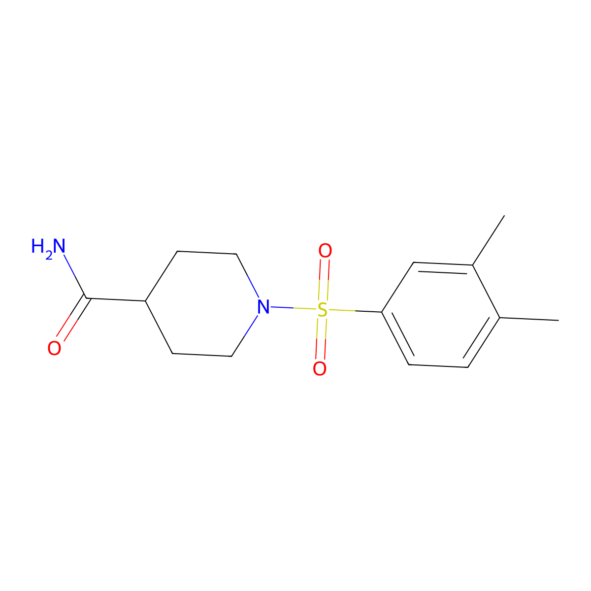 1-[(3,4-Dimethylphenyl)sulfonyl]piperidine-4-carboxamide molecular structure, CAS 667891-85-2