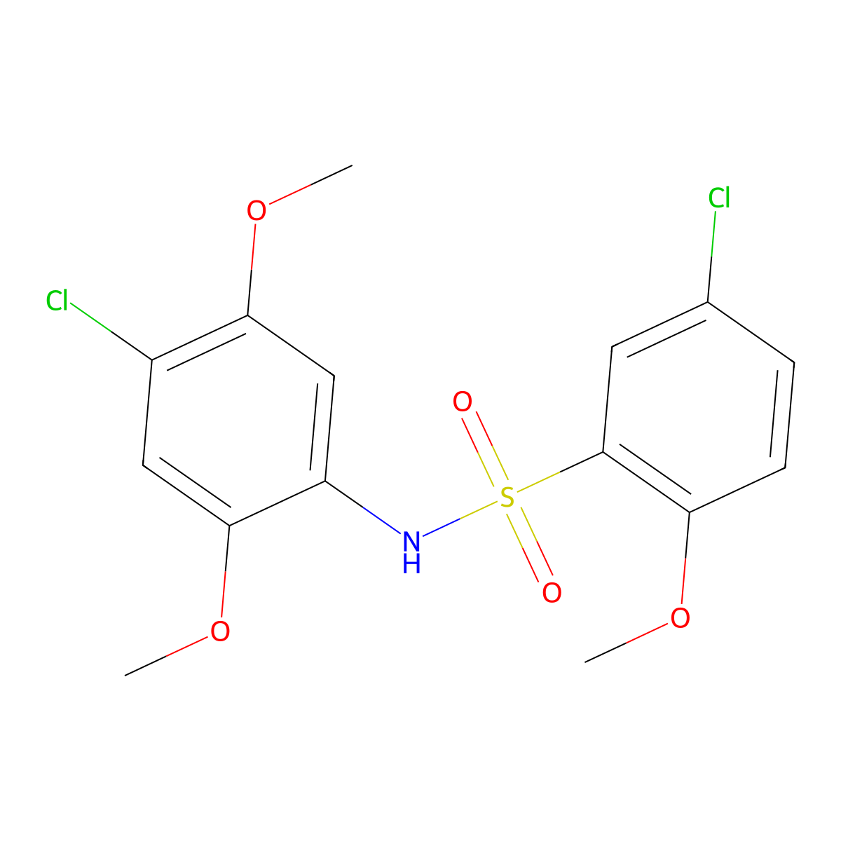5-chloro-N-(4-chloro-2,5-dimethoxyphenyl)-2-methoxybenzenesulfonamide molecular structure, CAS 667891-95-4