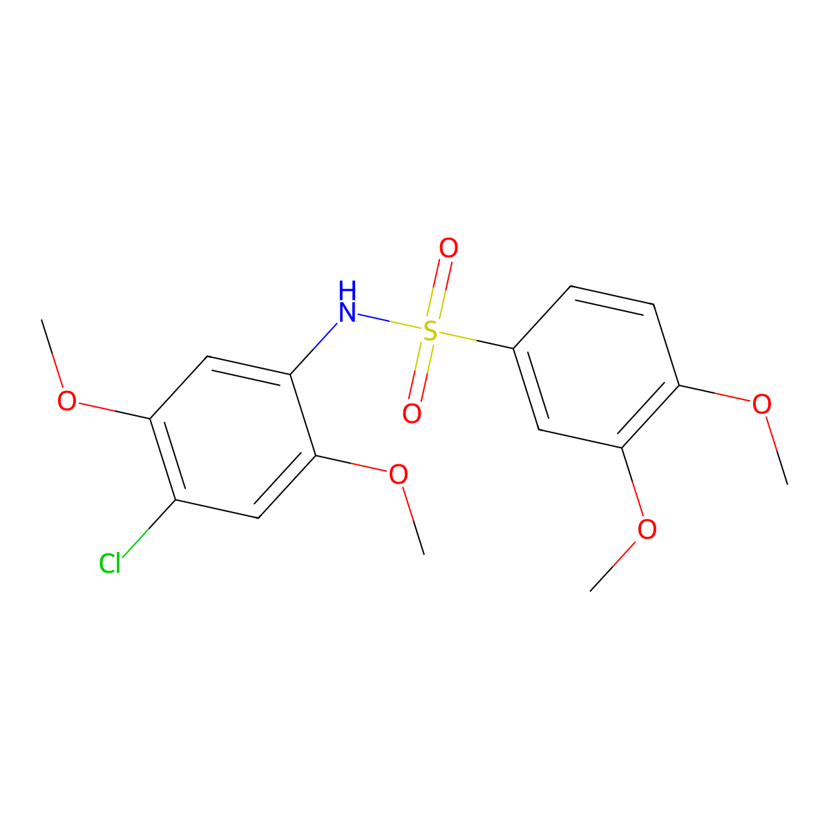 N-(4-chloro-2,5-dimethoxyphenyl)-3,4-dimethoxybenzenesulfonamide molecular structure, CAS 667891-99-8