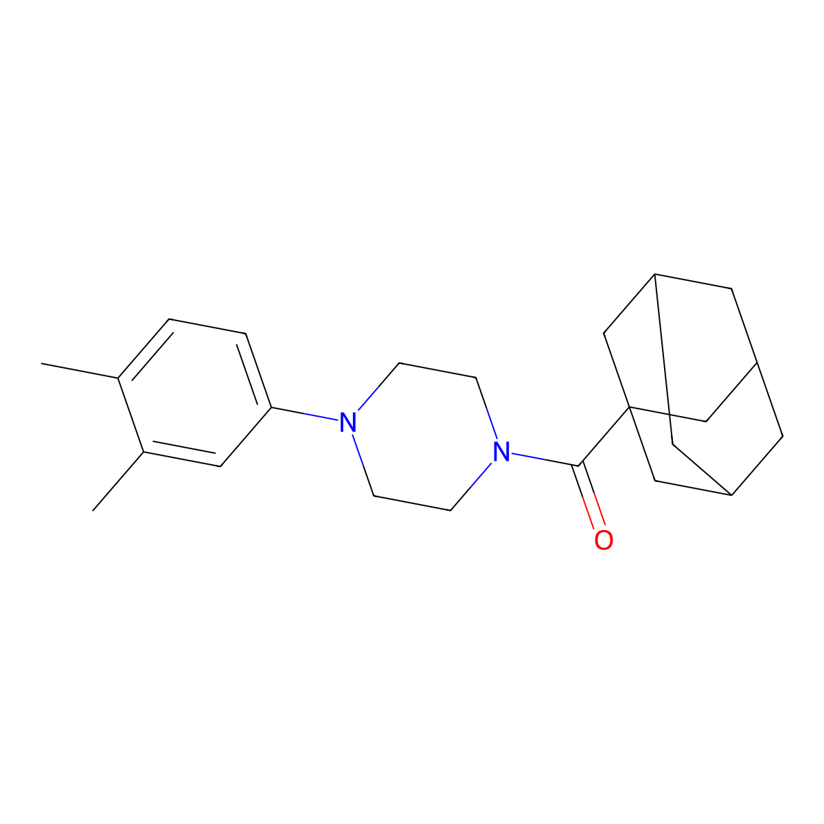 1-Adamantyl-[4-(3,4-dimethylphenyl)piperazin-1-yl]methanone molecular structure, CAS 667892-04-8