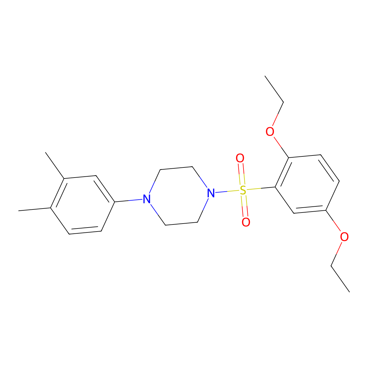 1-(2,5-Diethoxybenzenesulfonyl)-4-(3,4-dimethylphenyl)piperazine molecular structure, CAS 667892-11-7