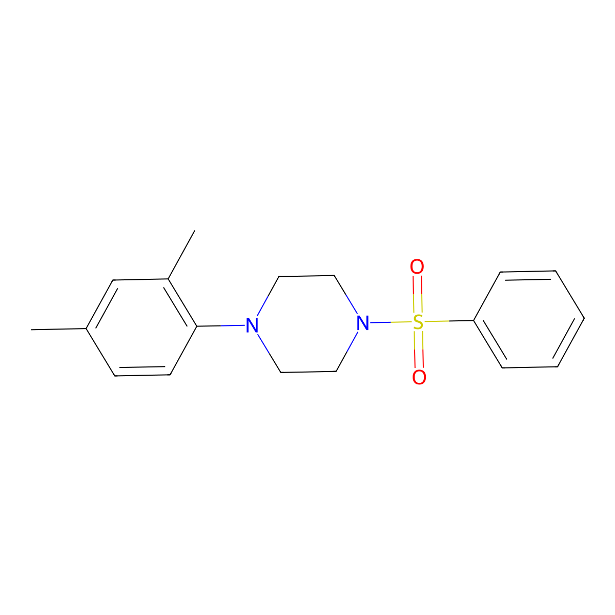 1-(Benzenesulfonyl)-4-(2,4-dimethylphenyl)piperazine molecular structure, CAS 667892-13-9