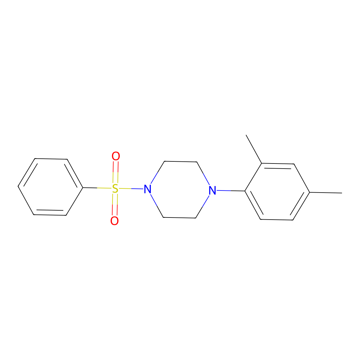 1-(Benzenesulfonyl)-4-(2,4-dimethylphenyl)piperazine molecular structure, CAS 667892-13-9