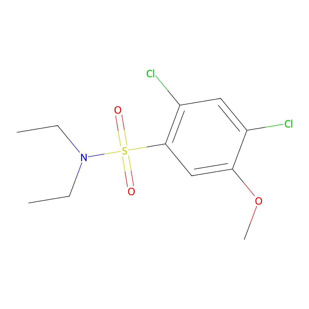 2,4-dichloro-N,N-diethyl-5-methoxybenzenesulfonamide molecular structure, CAS 667892-21-9