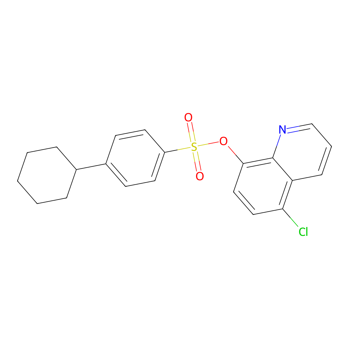 5-Chloro-8-quinolyl 4-cyclohexylbenzenesulfonate molecular structure, CAS 667892-31-1