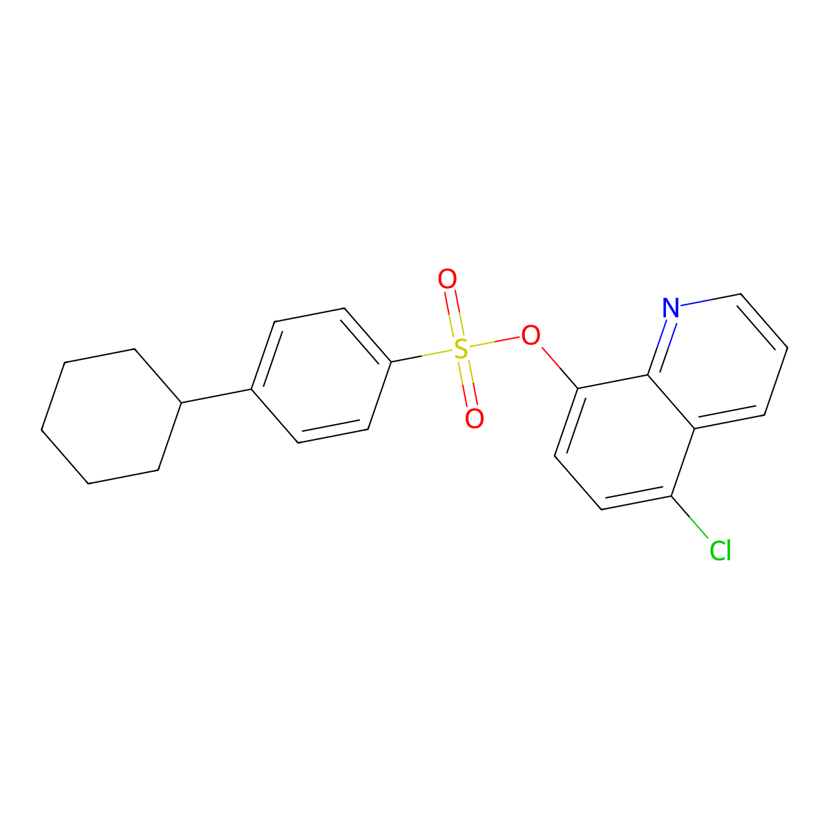 5-Chloro-8-quinolyl 4-cyclohexylbenzenesulfonate molecular structure, CAS 667892-31-1