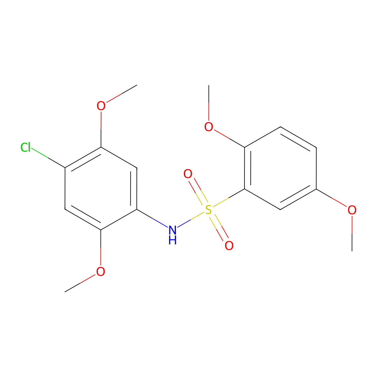 N-(4-chloro-2,5-dimethoxyphenyl)-2,5-dimethoxybenzenesulfonamide molecular structure, CAS 667892-33-3